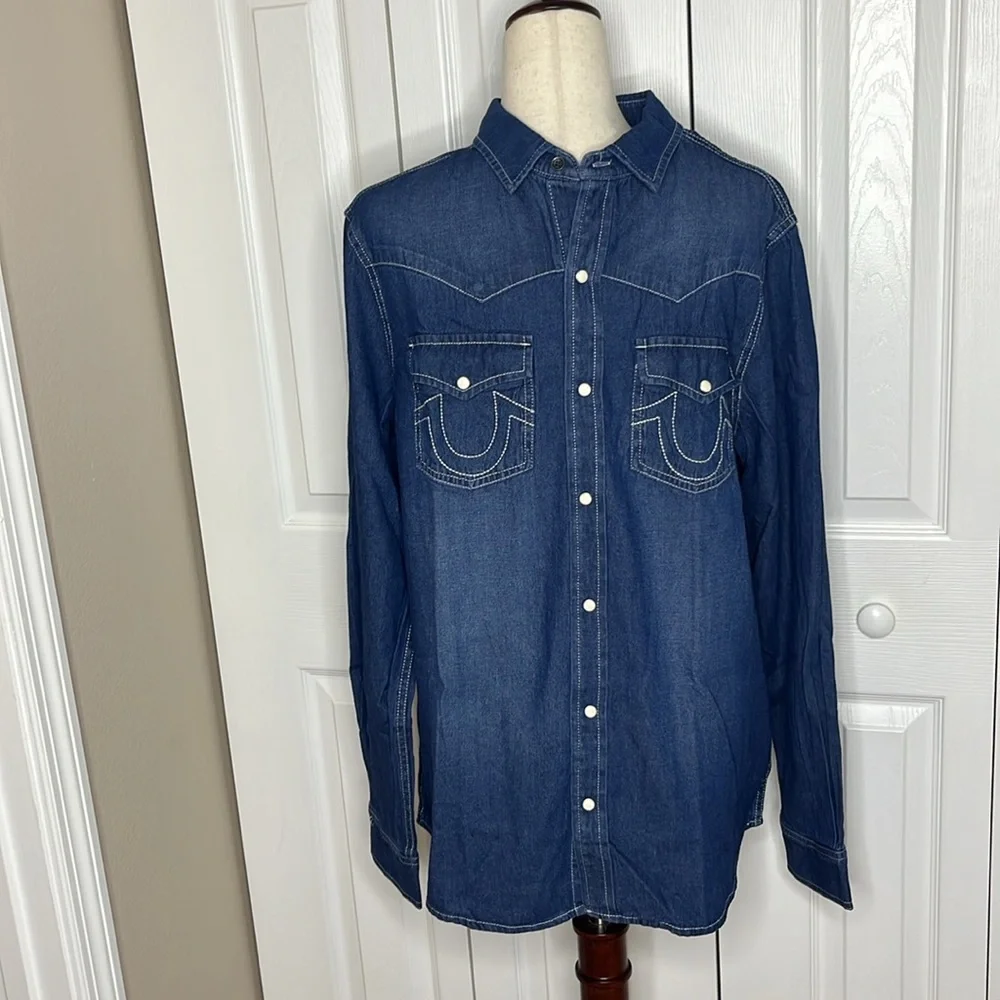 True Religion Denim Button Down Shirt-NWT